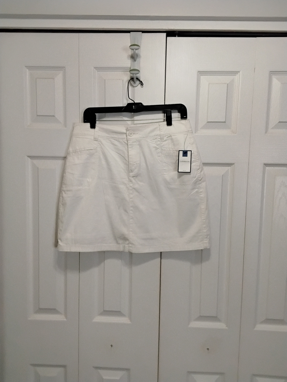 croft & barrow White A-Line Skirt with Back Pocket